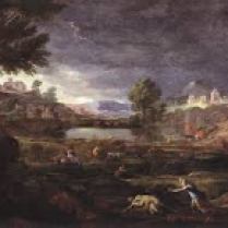 Nicolas Poussin-Landscape with Pyramus and Thisbe (1651)